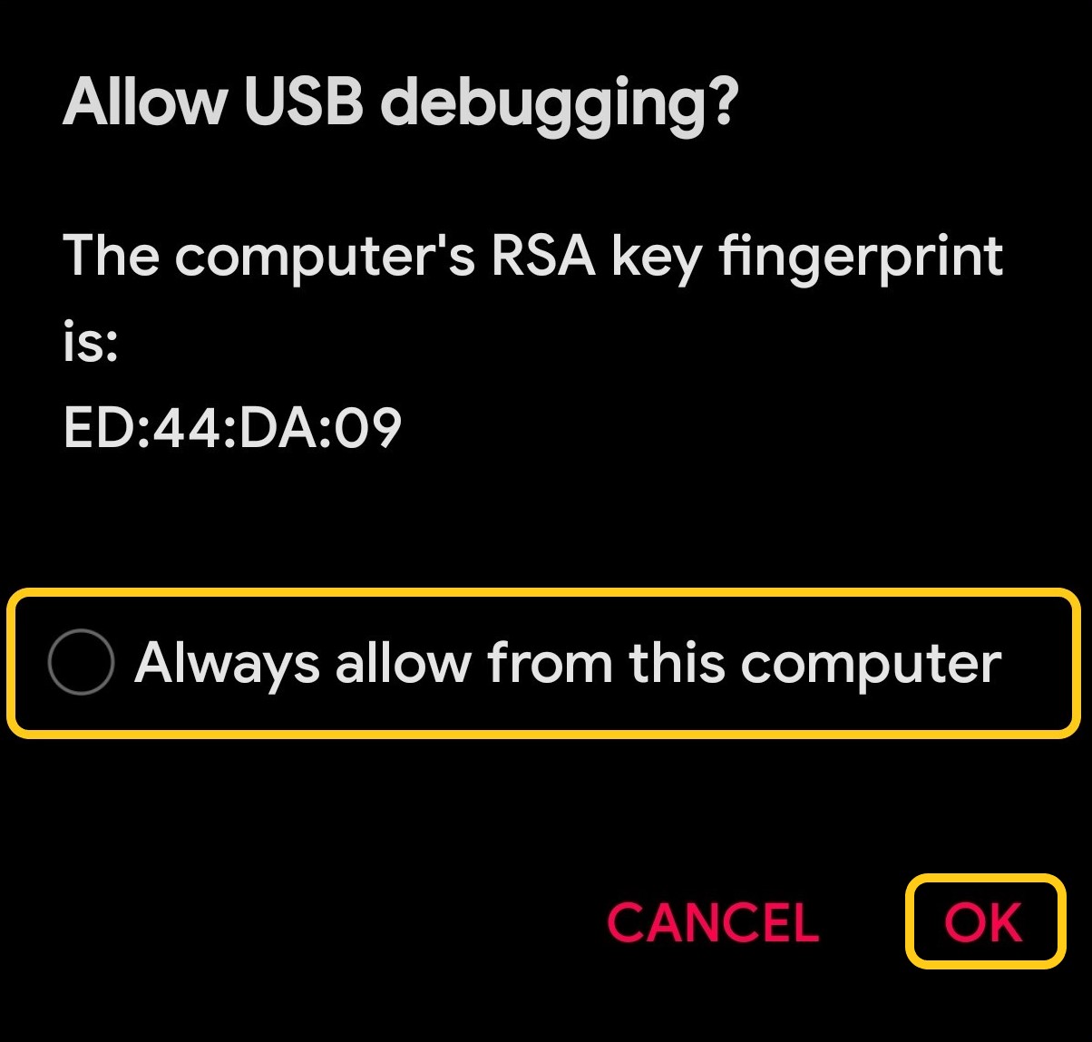Authorize ADB Authorization