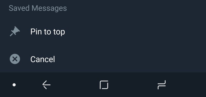 pin saved messages to top
