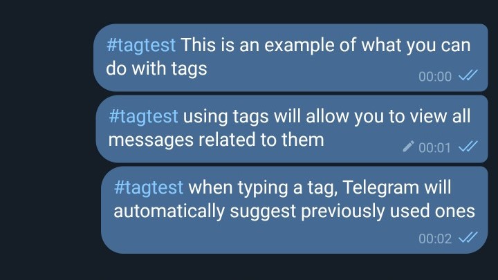 add tags to data on telegram