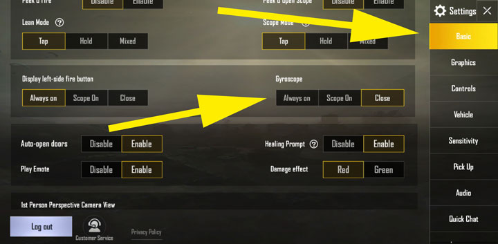 How to Use Gyroscope in PUBG Mobile