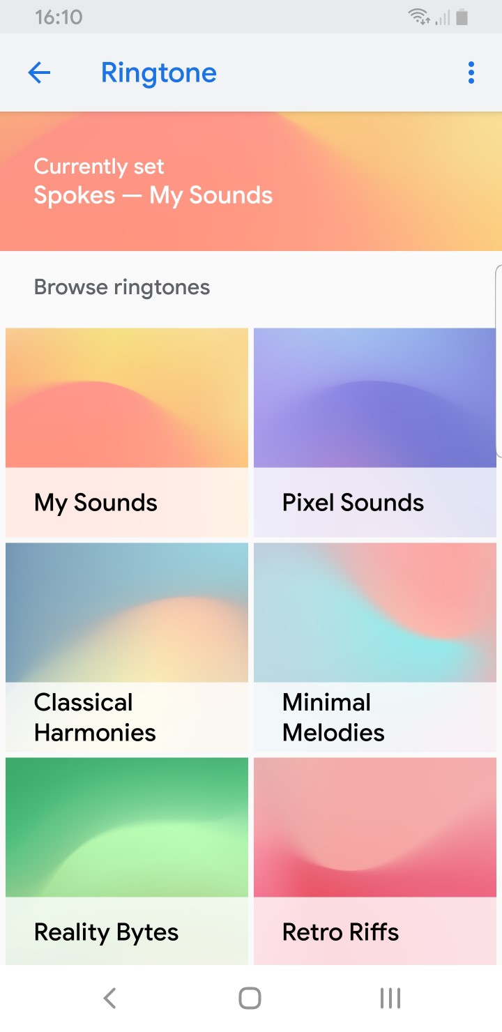 Google Sounds 2 interface