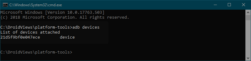 adb devices command