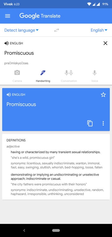 google translate dictionary