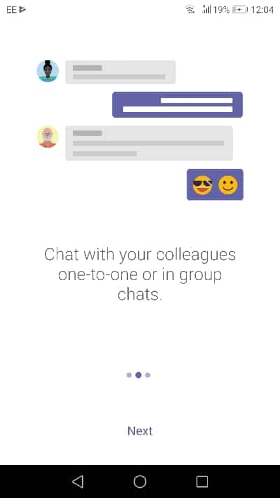 Microsoft Teams group chat app