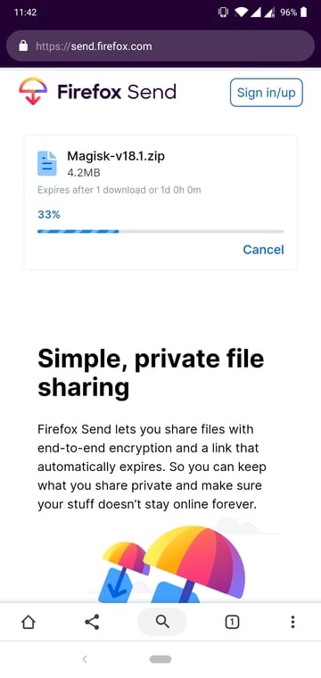 send large files with Firefox send