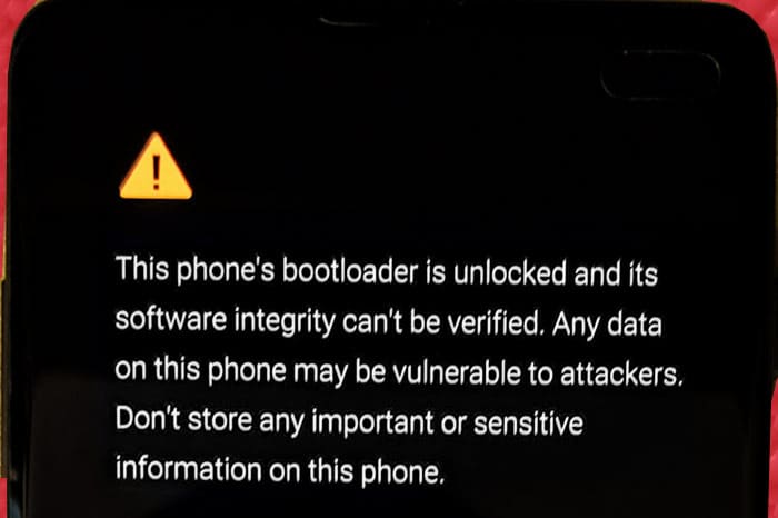 Samsung Galaxy S10 bootloader unlocked warning
