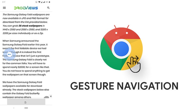 Google Chrome for Android - Enable Gesture Navigation - Droid Views