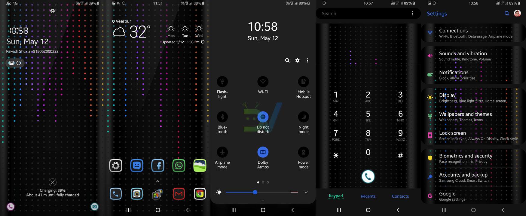 color neon black one ui