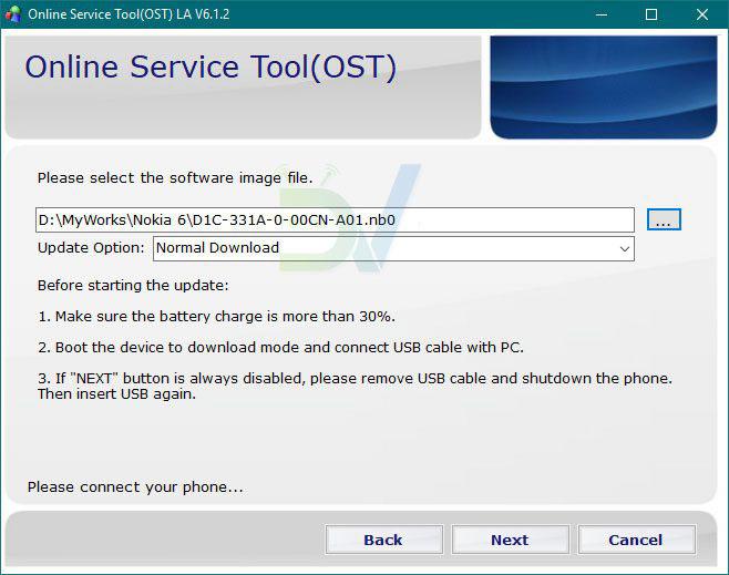 OST tool Nokia firmware installation