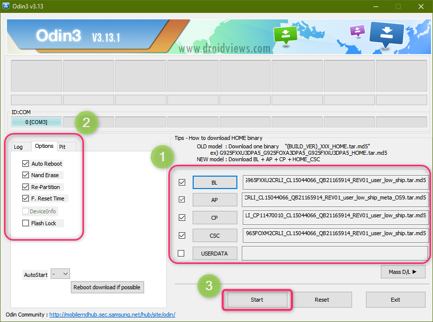 Odin Nand Erase and Repartition