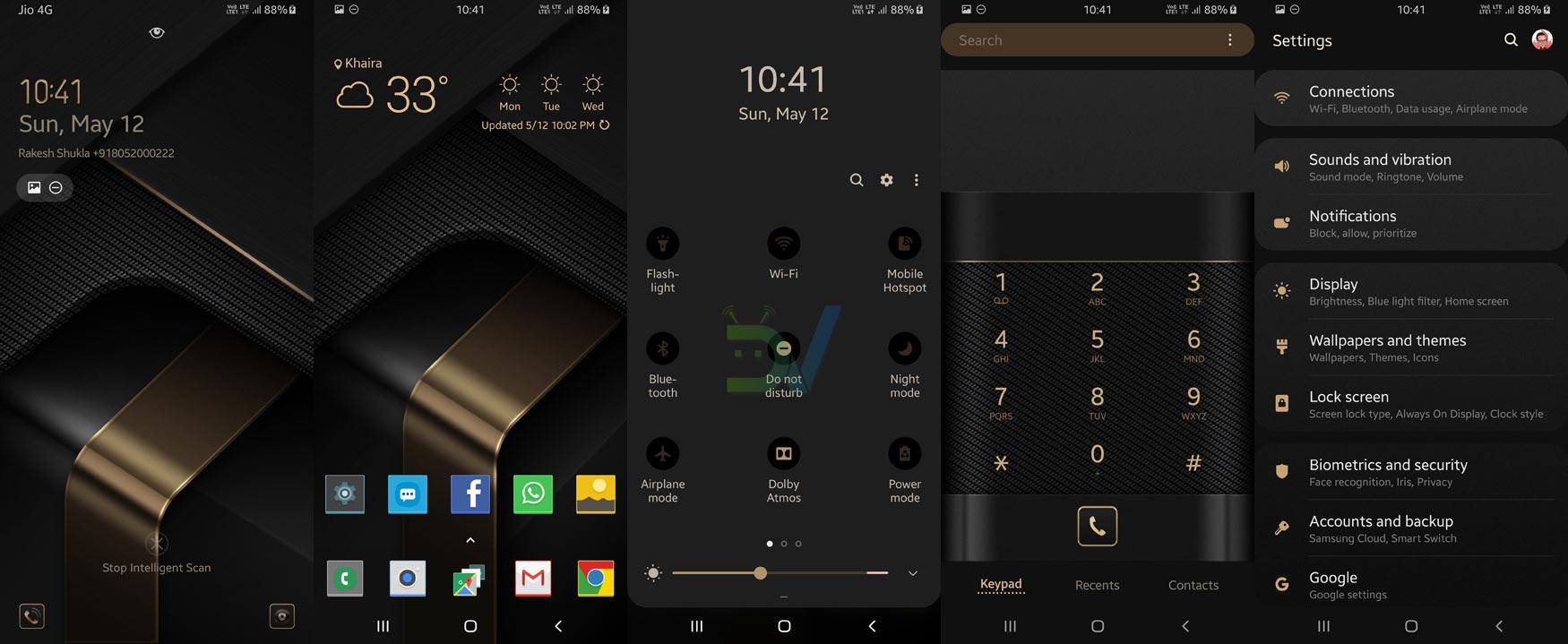 metal layered black theme one ui