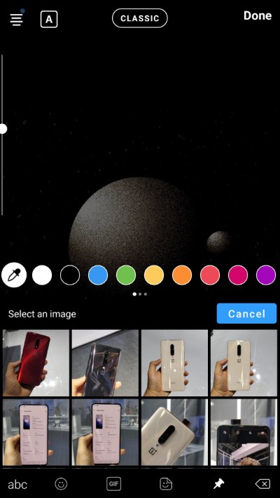 select image to add to story