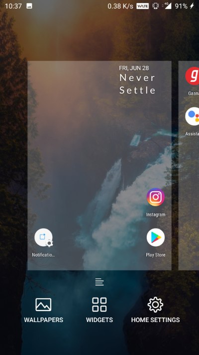 nova launcher widget screen