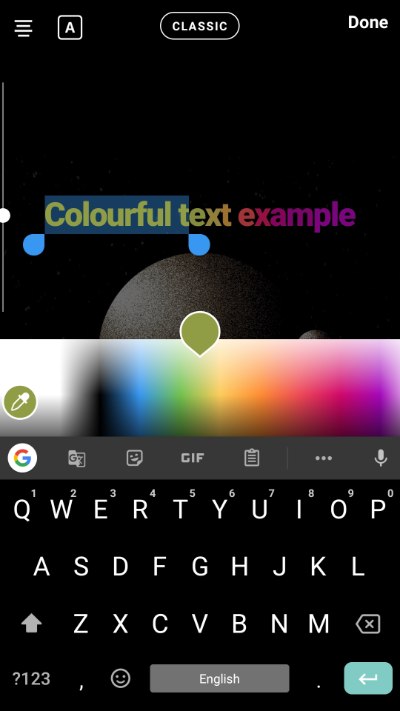 instagram custom text feature