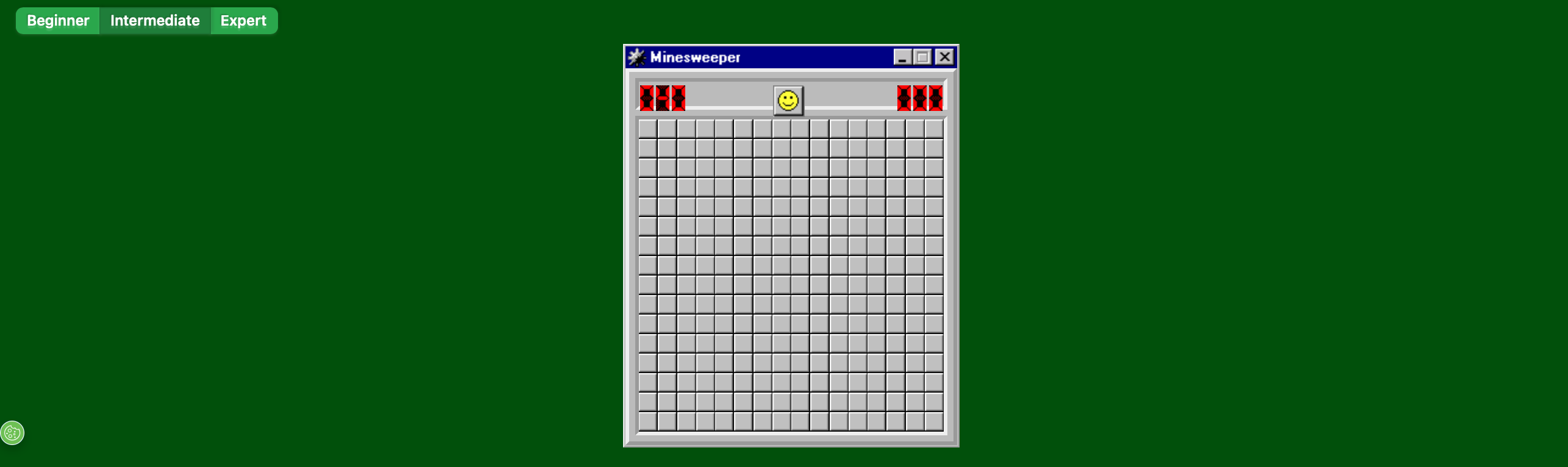 A screenshot of Minesweeper game.