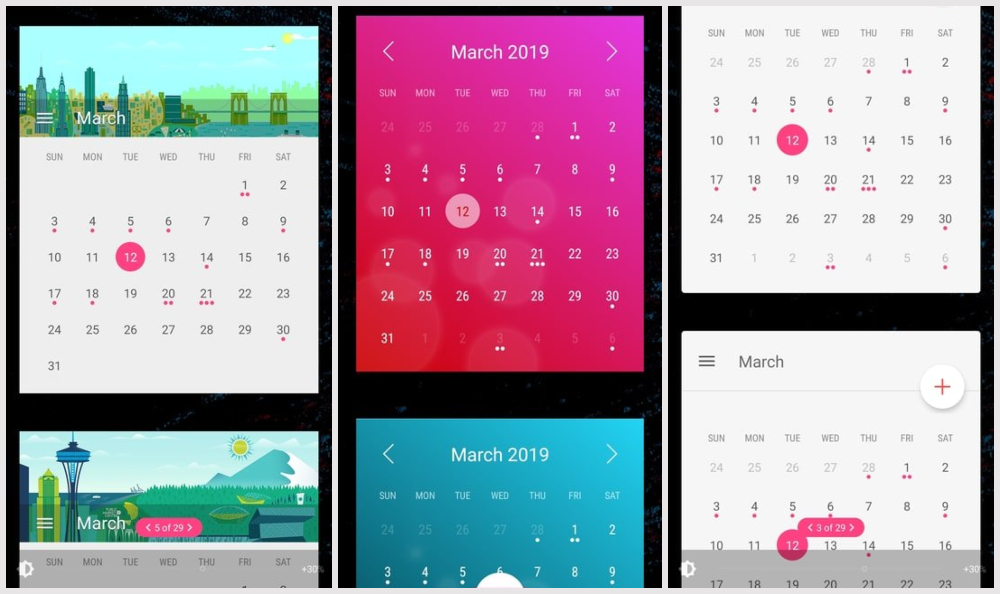 Calendar Widget: Month