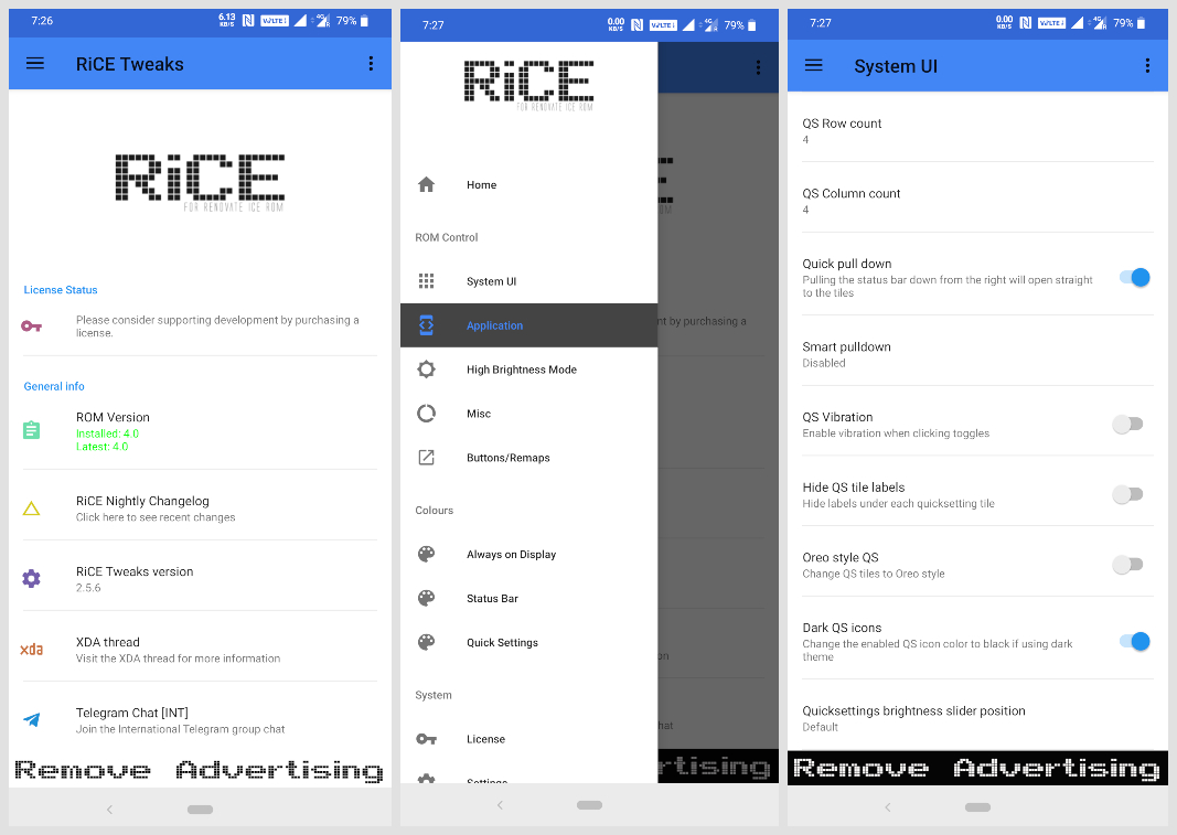 RiCE Tweaks and System UI settings