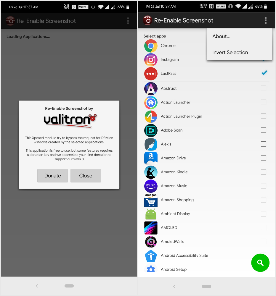 Re-enable Screenshot Xposed Module