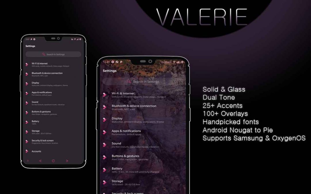 Valerie Substratum Theme for OnePlus 7 Pro