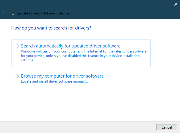 search drivers in windows