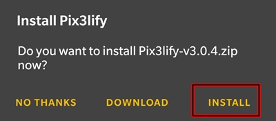 Install pix3lify via Magisk