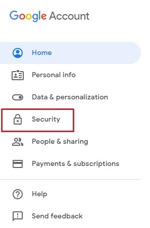 Google Account Security settings