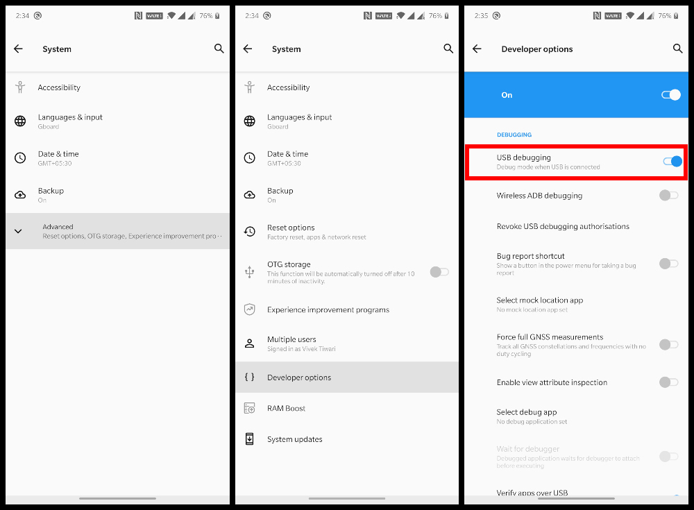 Android Q USB debugging