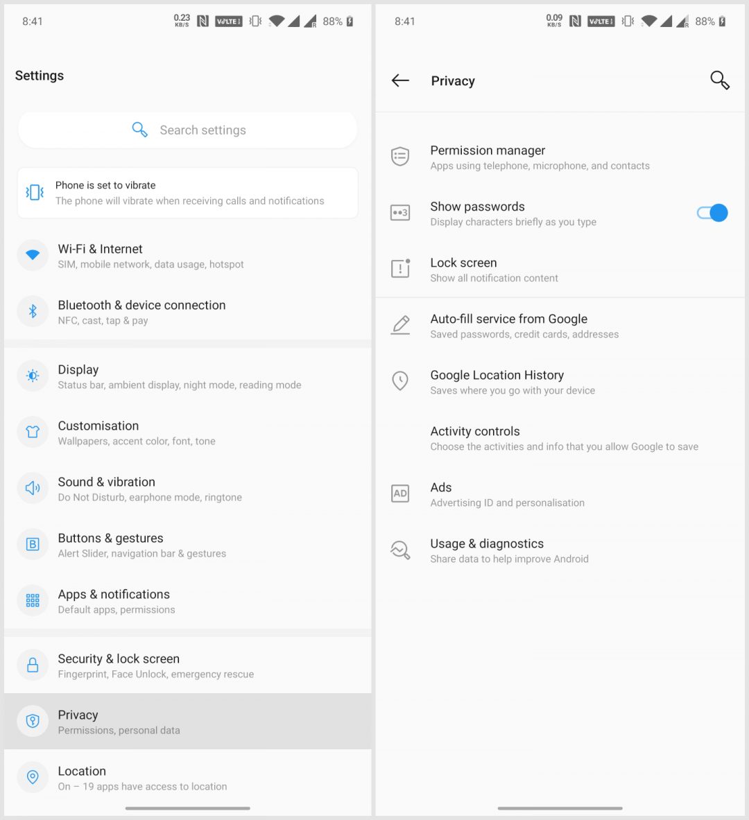 Android 10 privacy controls