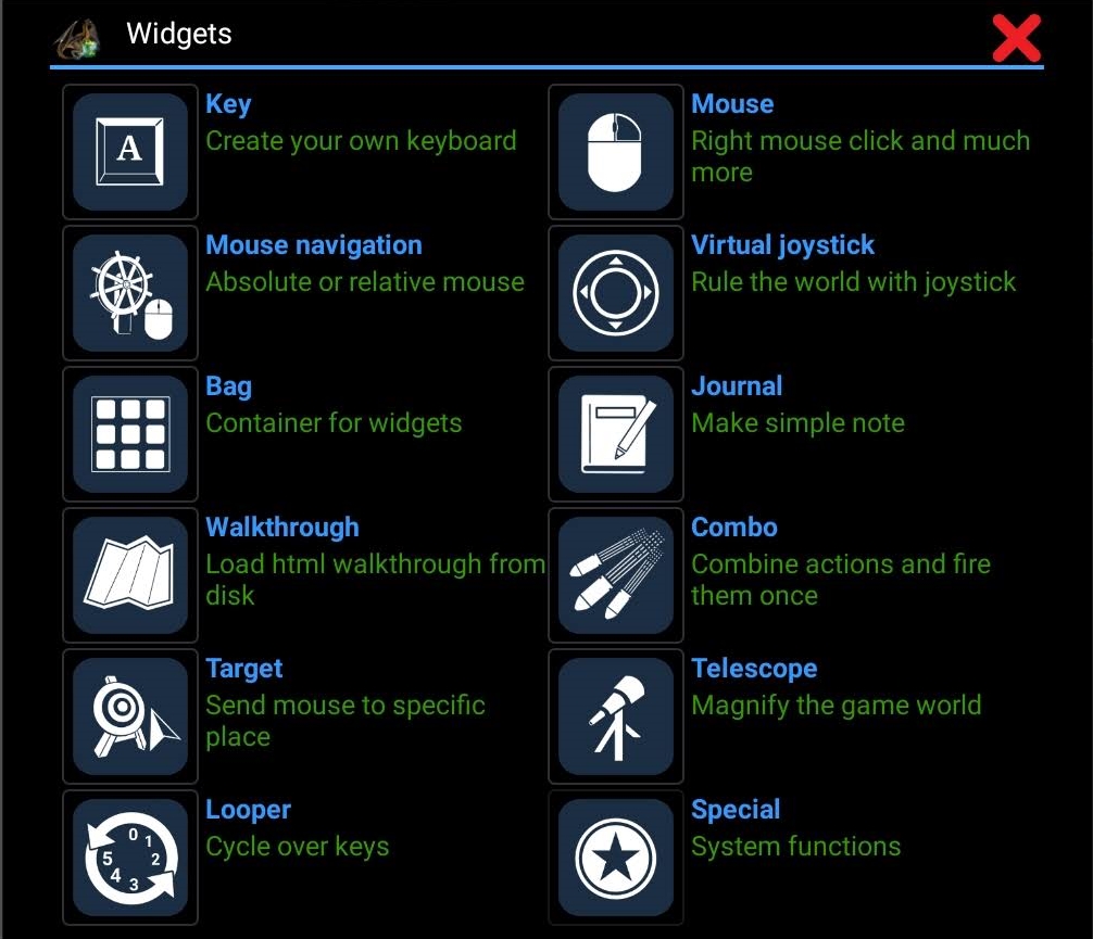 dosbox widgets