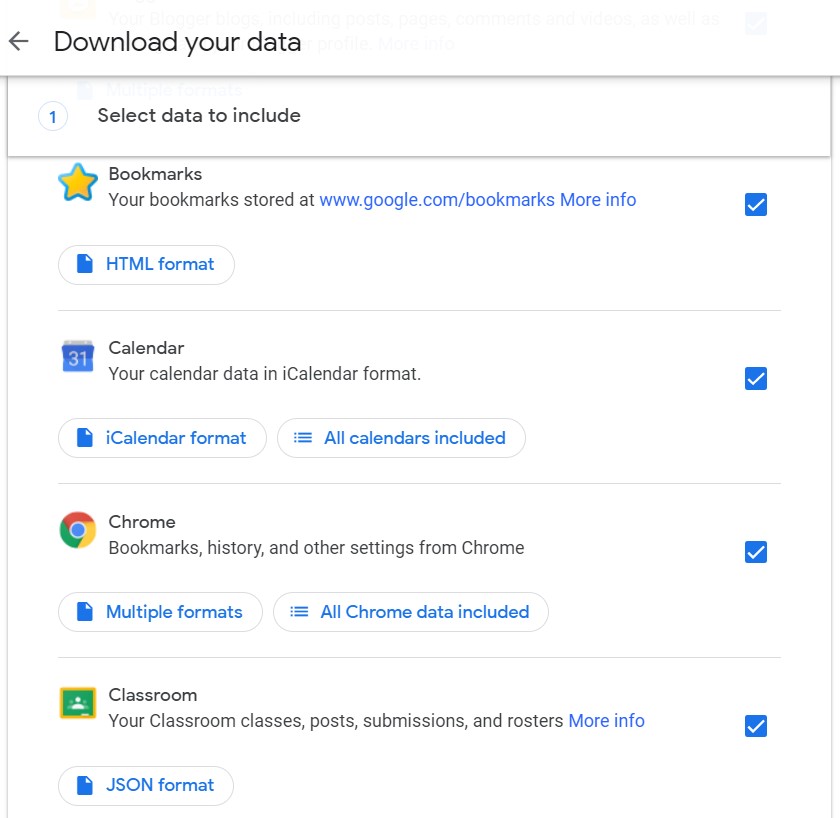download google activities data