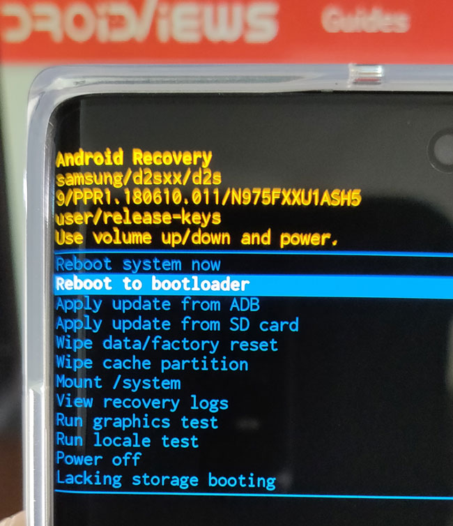 samsung note 10 recovery mode