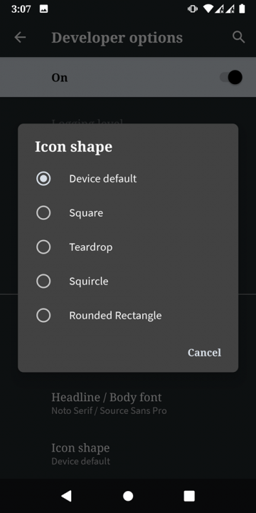 icon shape android 10