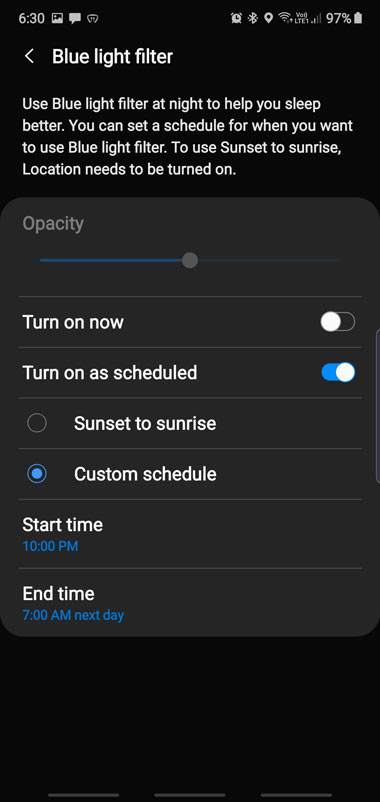schedule blue light filter