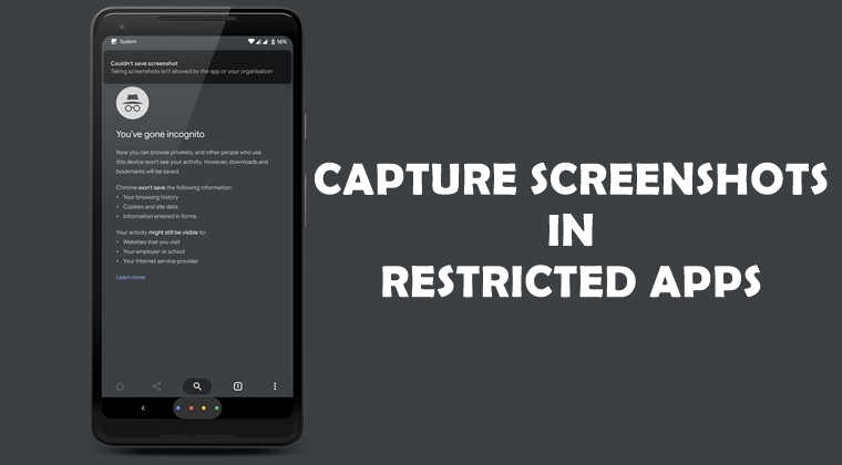 screenshot in restricted apps