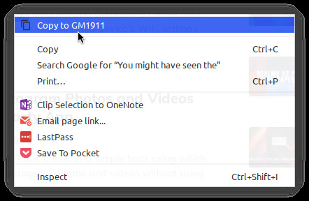 Copy text from PC to Android