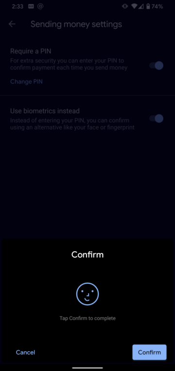 Google Pay Face Unlock