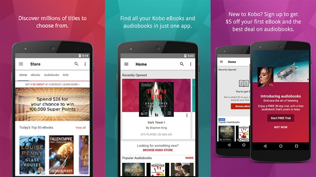 Kobo Books audio book app