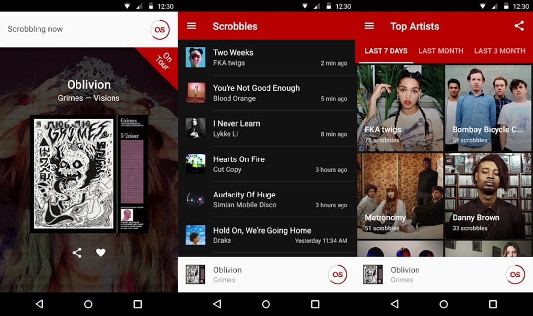 LastFM app screenshots