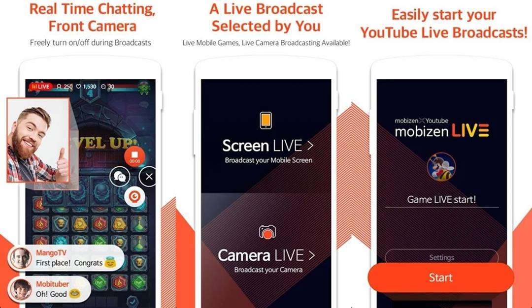 Mobizen live streaming android app