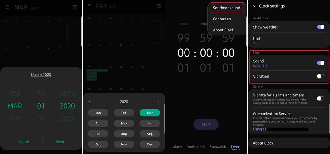 one ui 2.0 calendar and clock apps
