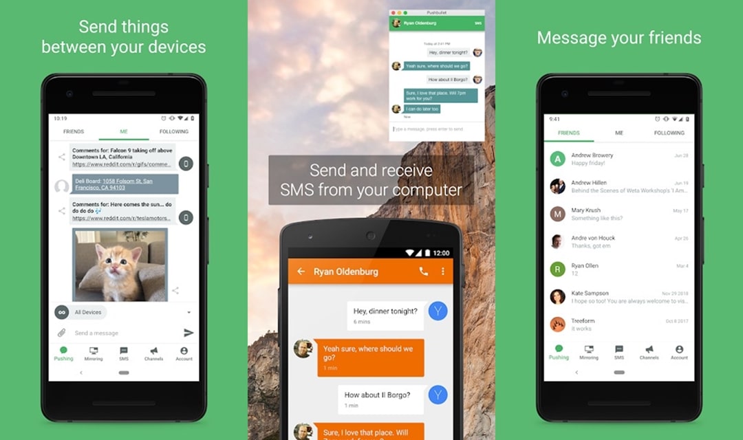 Pushbullet app's material design