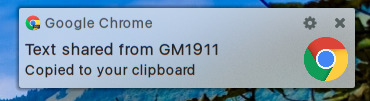 Shared clipboard notification