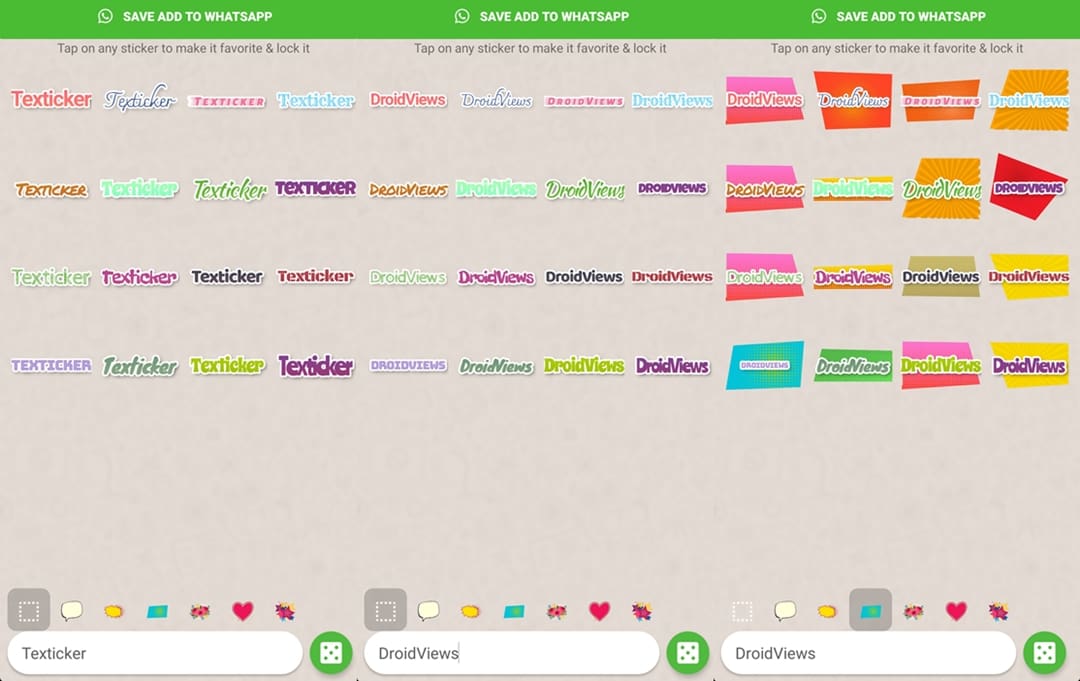 Texticker stickers app whatsapp