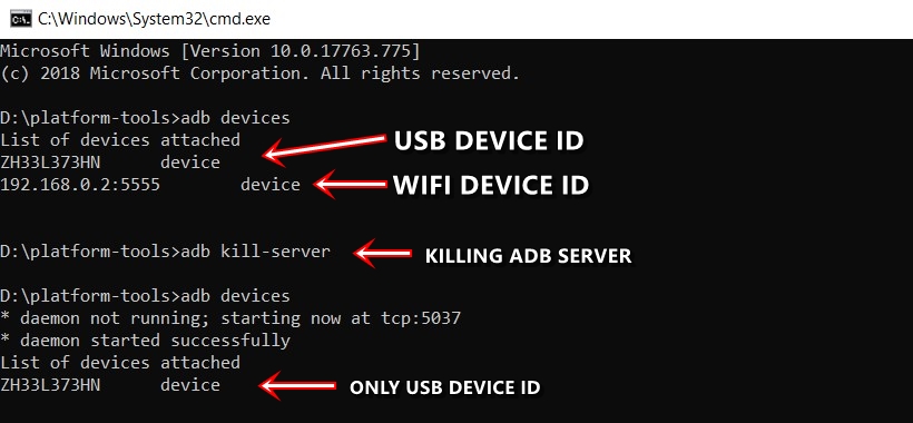 adb wifi usb