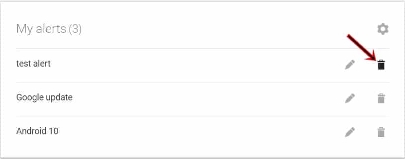 delete google alert items