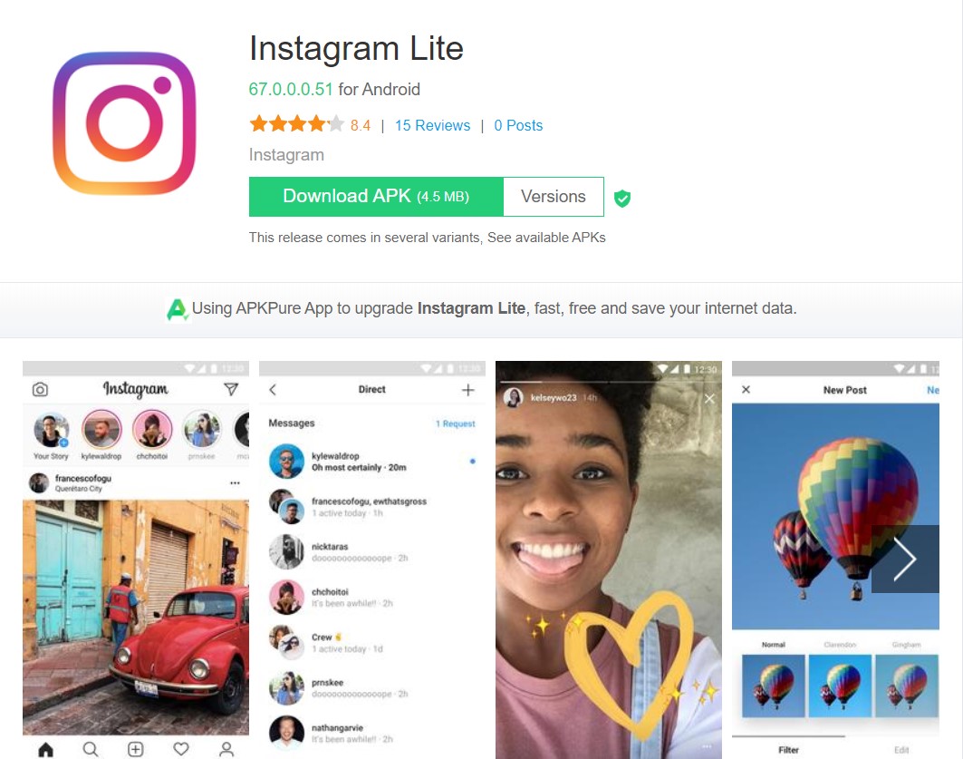 download Instagram Lite