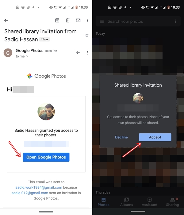 google photos mail