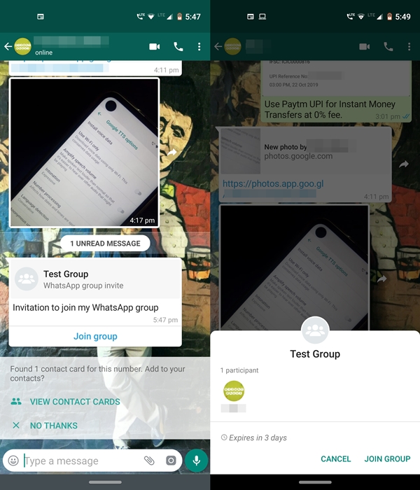 group privacy notifications