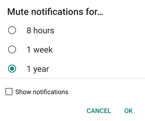 mute notifications