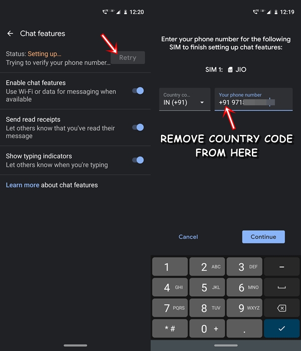 remove country code